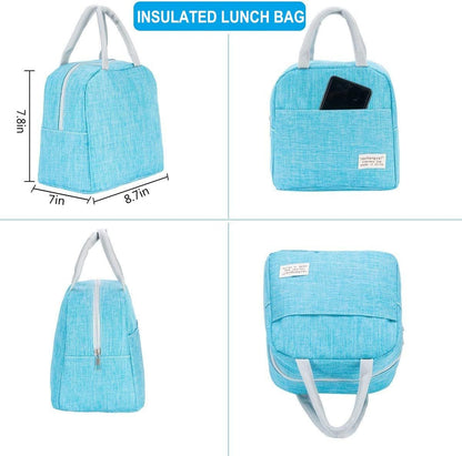 Small Lunch Bags for Women and Men Kids Insulated Cooler Lunch Tote Bag Reusable Lunch Box Kids for Back to School (Sky Blue)