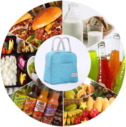 Small Lunch Bags for Women and Men Kids Insulated Cooler Lunch Tote Bag Reusable Lunch Box Kids for Back to School (Sky Blue)