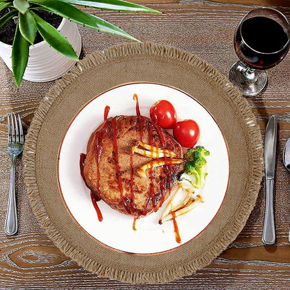 Round Placemats Linen Material Drinking Coaster Table Mat Heat Insulation Mat Round Table Mats for Kitchen Restaurant