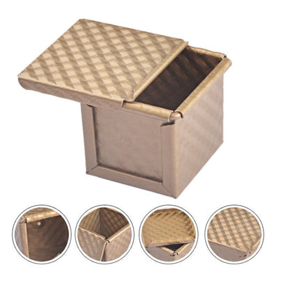 Breadbox, Square Loaf Pan With Lid Bread Pan Loaf Pan With Cover Non-Stick Mini Water Cube Toast Box