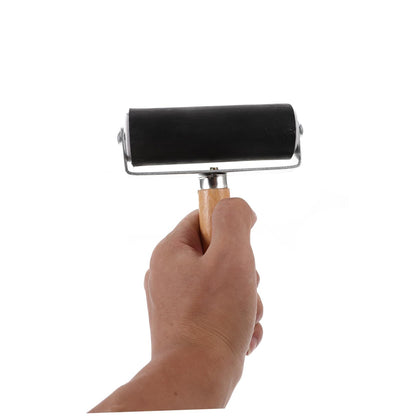 Paint Roller Printmaking Ink Art Stamping Roller Oil Painting Rubber Roller Rollers Tools Wooden Handle Bamboo Water Painting