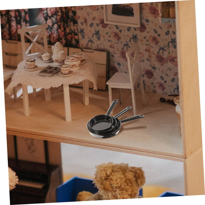 3Pcs Furniture Three Piece Suit Mini House Supply Miniature House Decorative Mini House Decor Crafts Alloy Kitchenware