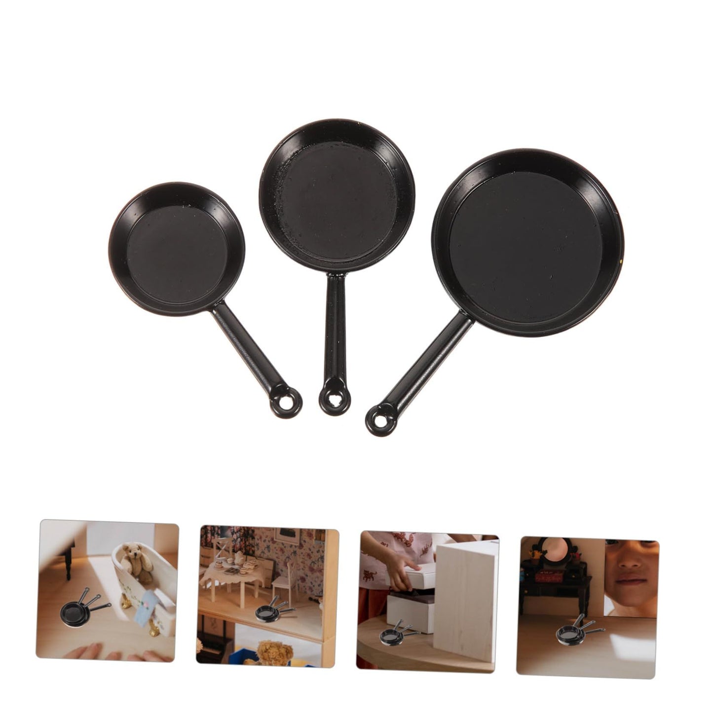 3Pcs Furniture Three Piece Suit Mini House Supply Miniature House Decorative Mini House Decor Crafts Alloy Kitchenware