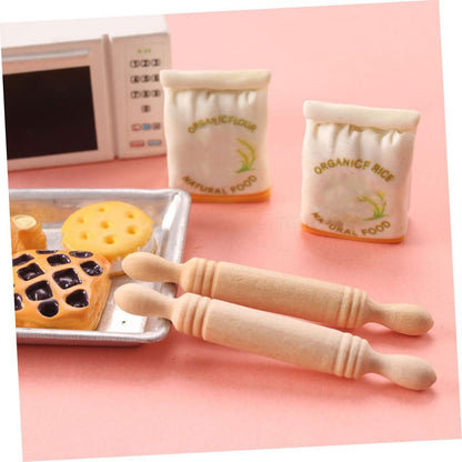 8pcs Shiwan Rolling Stick Mini House Adornment & Photo Props Mini Rolling Pin Model Bulk Toys Kid Toys Child Baking Supplies