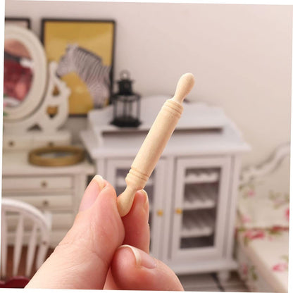 8pcs Shiwan Rolling Stick Mini House Adornment & Photo Props Mini Rolling Pin Model Bulk Toys Kid Toys Child Baking Supplies