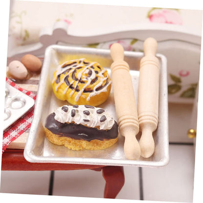 8pcs Shiwan Rolling Stick Mini House Adornment & Photo Props Mini Rolling Pin Model Bulk Toys Kid Toys Child Baking Supplies
