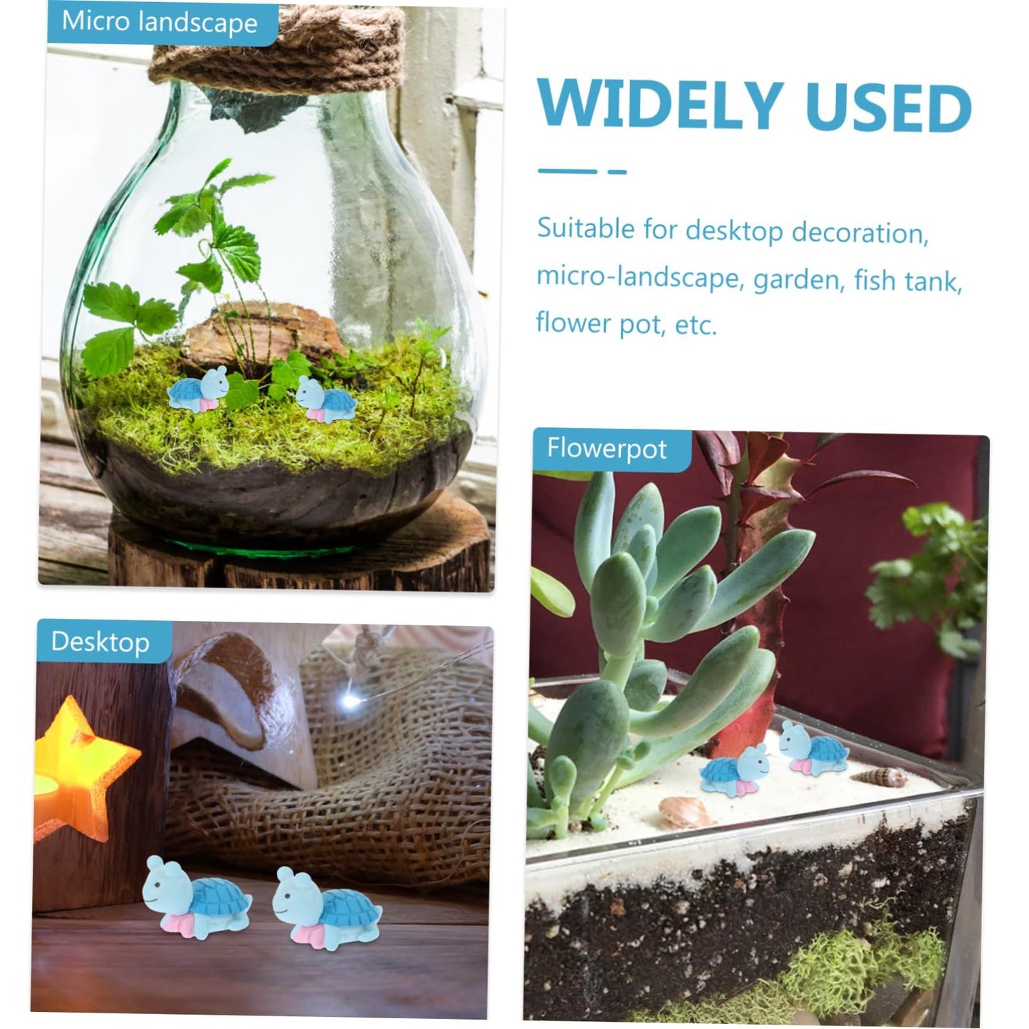 10pcs Plastic Turtle Decor Dollhouse Accessories Fairy Gardens Miniatures Miniature Turtle Decoration Ocean Party