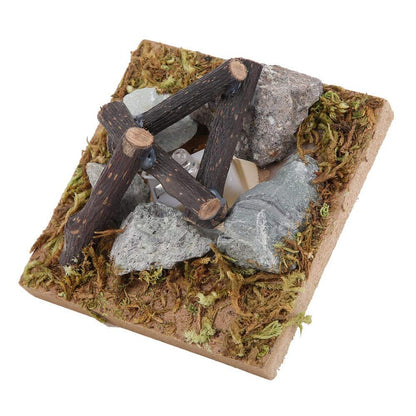 Mini Dollhouse Bonfire, Miniature Dollhouse Garden Scene Bonfire Simulation Wooden Bonfire for DIY Dolls House Furniture(Wood)
