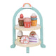 Wooden Cake Toys Tea Party Set, Desserts Food Toy with Cupcake Stand, Kids Pretend Play Kitchen Accessories, Wooden Play Food