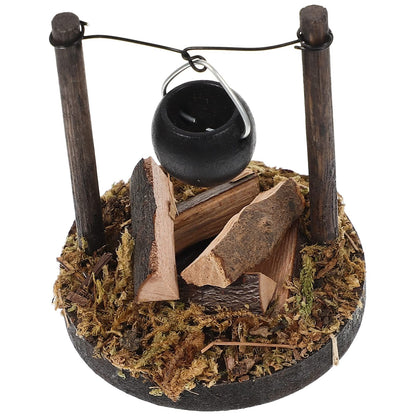 Dollhouse Stove Kitchen Furniture Miniature Hanging Stove Fairy Gardens Camping Accessories Pretend Play Toys for Dollhouse