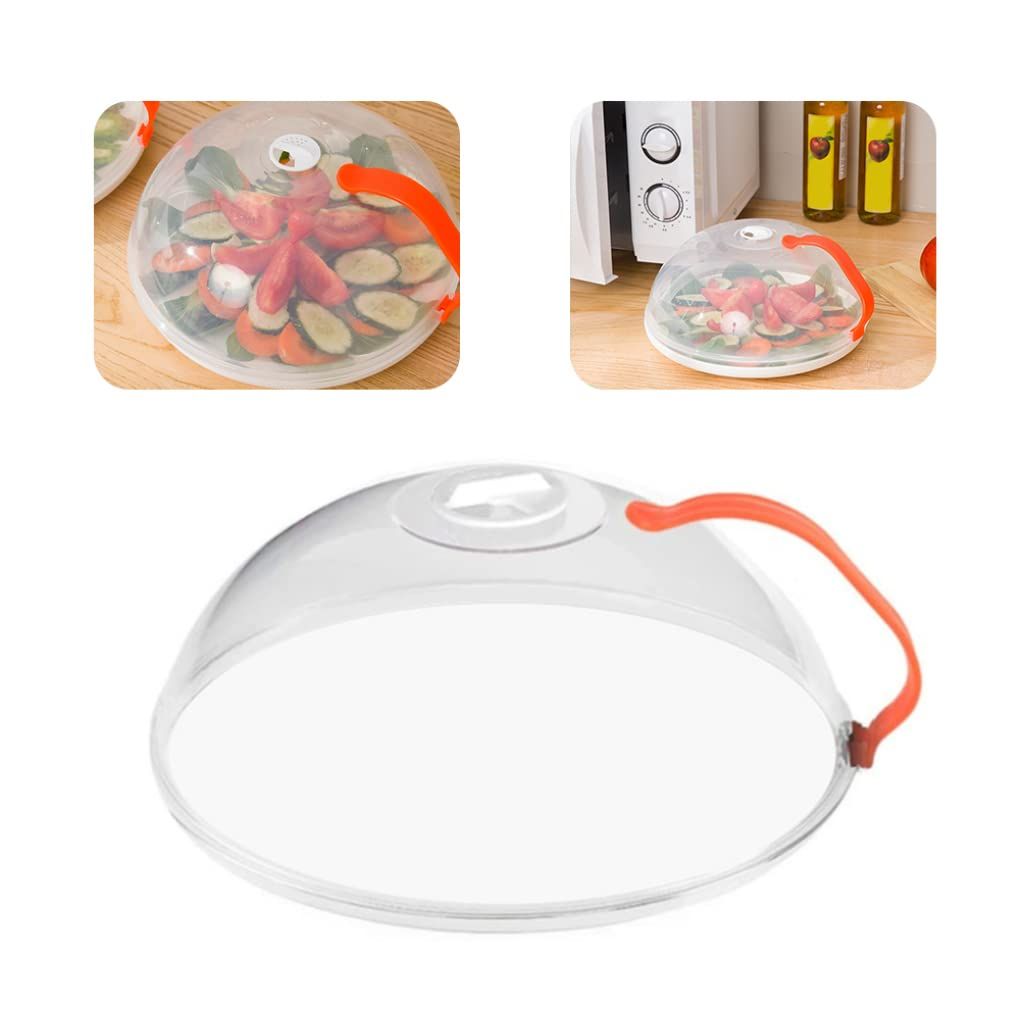 Microwave Splatter Cover, Microwave Cover for Food BPA Free, Microwave Plate Cover Guard Lid with Steam Vents Keeps(Orange-1Pack)
