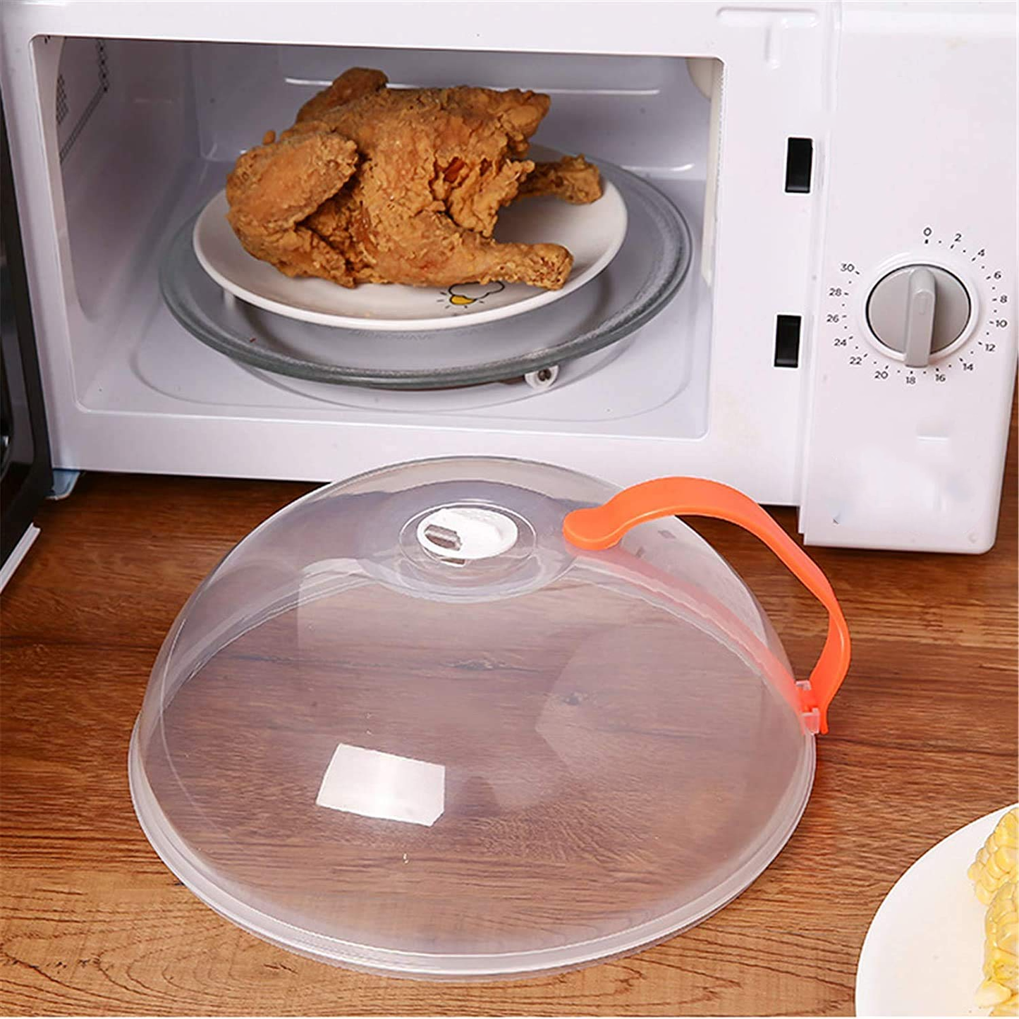 Microwave Splatter Cover, Microwave Cover for Food BPA Free, Microwave Plate Cover Guard Lid with Steam Vents Keeps(Orange-1Pack)