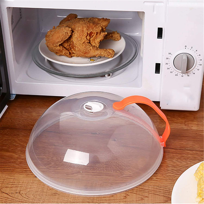 Microwave Splatter Cover, Microwave Cover for Food BPA Free, Microwave Plate Cover Guard Lid with Steam Vents Keeps(Orange-1Pack)