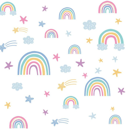 Wall Sticker Rainbow Sticker Luminous 3D Wallpaper Glow in The Dark Heart Shape Cartoon Wall Paper for Kids Room Living Room