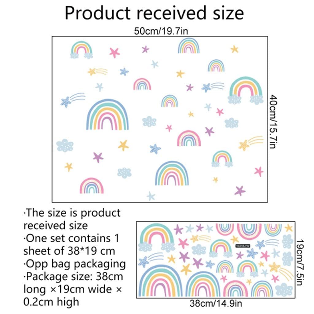 Wall Sticker Rainbow Sticker Luminous 3D Wallpaper Glow in The Dark Heart Shape Cartoon Wall Paper for Kids Room Living Room