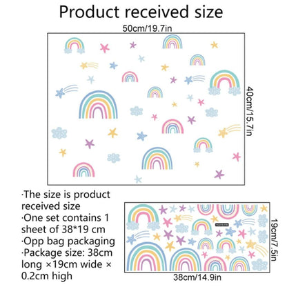 Wall Sticker Rainbow Sticker Luminous 3D Wallpaper Glow in The Dark Heart Shape Cartoon Wall Paper for Kids Room Living Room