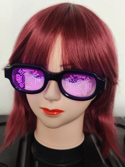 Japan Anime Manga LED Light up Glasses Eyewear Funny Toy Parody Costumes Cosplay Novelty Props Gag Gift
