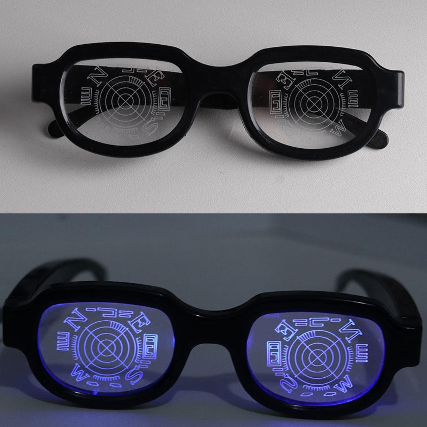 Japan Anime Manga LED Light up Glasses Eyewear Funny Toy Parody Costumes Cosplay Novelty Props Gag Gift