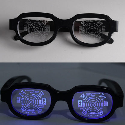 Japan Anime Manga LED Light up Glasses Eyewear Funny Toy Parody Costumes Cosplay Novelty Props Gag Gift