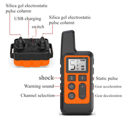Dog Training Collar, Waterproof USB Rechargeable Dog Remote Trainer with Vibration Shock and Beep Mode for All Breeds Dogs ,Orange