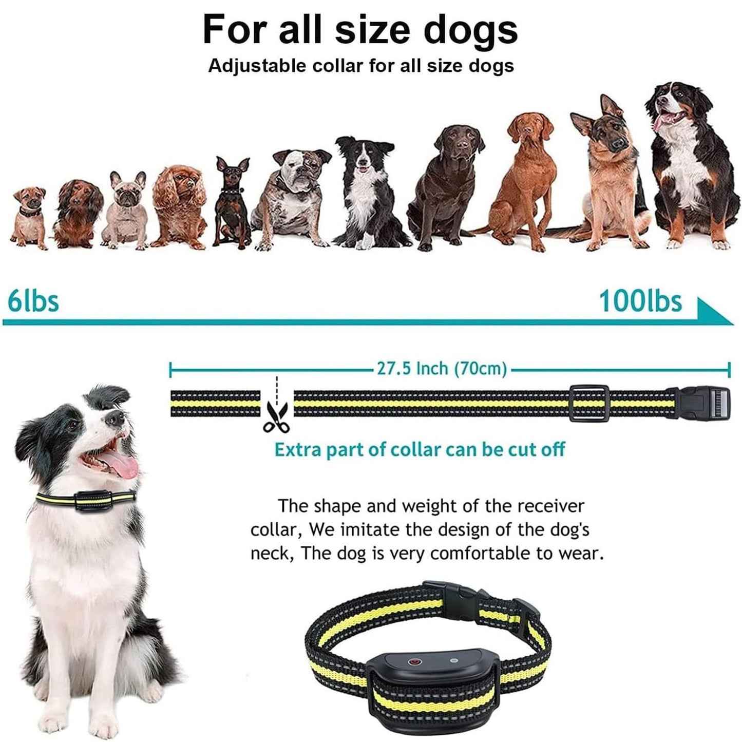 Dog Training Collar Remote Control Dog Training Collar Rechargeable Training Collar with Strong Vibration, Beep, Waterproof Dog