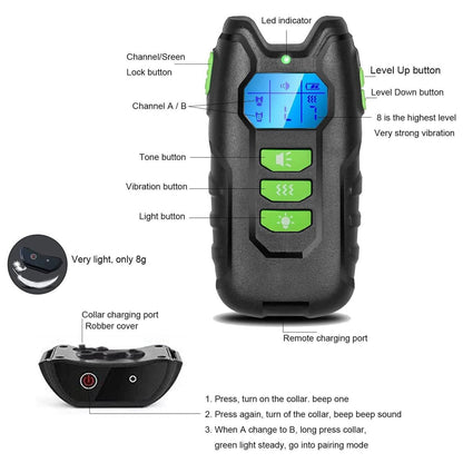 Dog Training Collar Remote Control Dog Training Collar Rechargeable Training Collar with Strong Vibration, Beep, Waterproof Dog