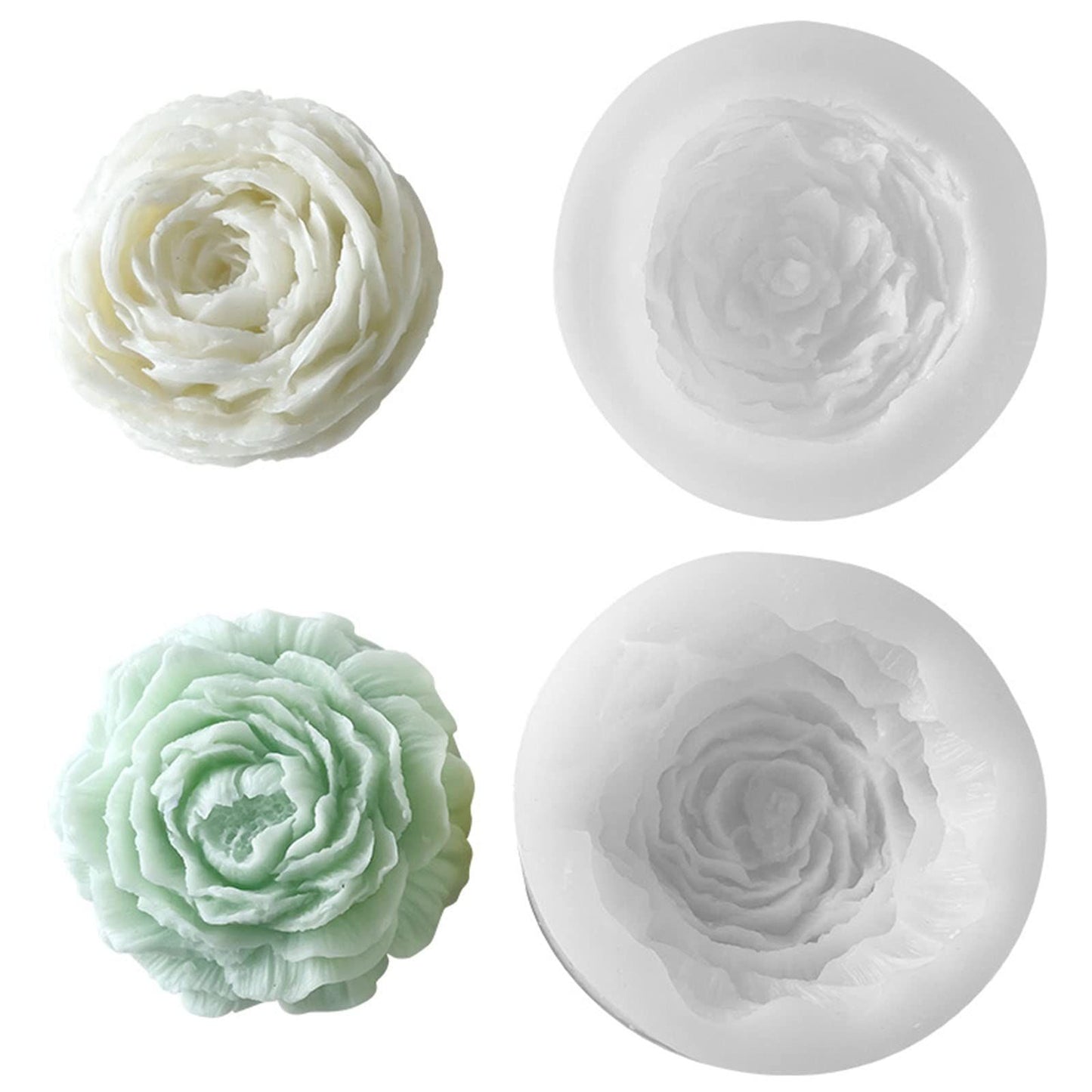 Peony- Chocolate Fondant Silicone Molds Epoxy Resin Ornaments Making Soap Melt Resin Clay Home Decorations Silicone Molds