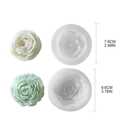Peony- Chocolate Fondant Silicone Molds Epoxy Resin Ornaments Making Soap Melt Resin Clay Home Decorations Silicone Molds