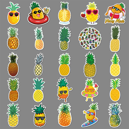 Pineapple Stickers for Teens Boy Girls Kids|50 Pcs|Cartoon Vinyl Waterproof Stickers for Laptop Computer Phone Tablet (Pineapple)