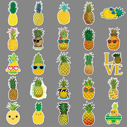 Pineapple Stickers for Teens Boy Girls Kids|50 Pcs|Cartoon Vinyl Waterproof Stickers for Laptop Computer Phone Tablet (Pineapple)