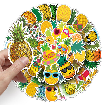 Pineapple Stickers for Teens Boy Girls Kids|50 Pcs|Cartoon Vinyl Waterproof Stickers for Laptop Computer Phone Tablet (Pineapple)
