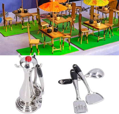 1:12 Mini Home Kitchen Kit,Toddler Kitchen Tools,Miniature Kitchen Utensils Dollhouse Accessories Spoon Shovel Cookware