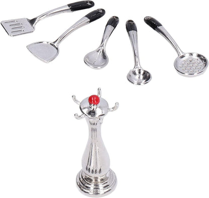 1:12 Mini Home Kitchen Kit,Toddler Kitchen Tools,Miniature Kitchen Utensils Dollhouse Accessories Spoon Shovel Cookware
