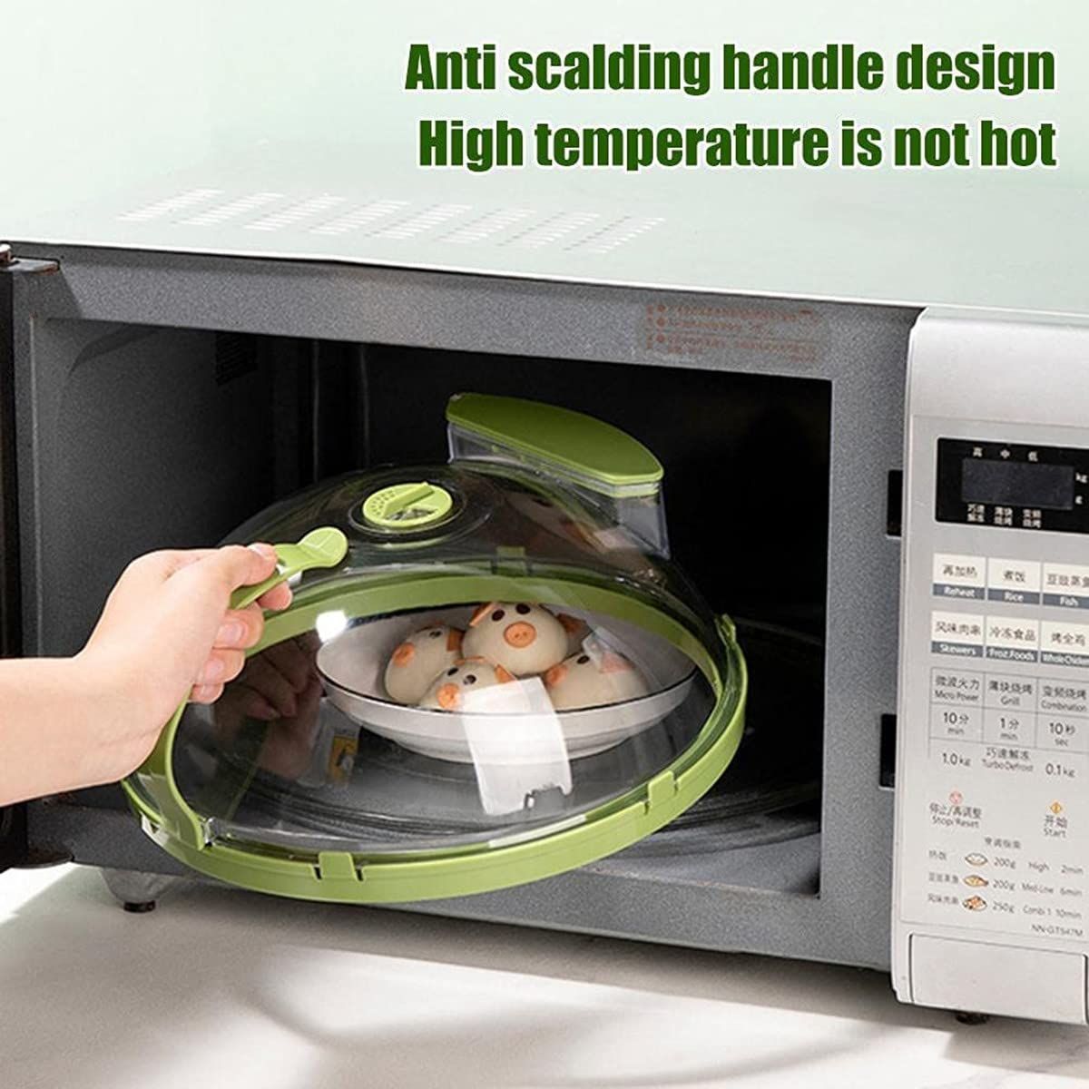 Microwave Splatter Cover, Microwave Cover with Water Guidance,Splash-Proof Food Cover Large Microwave Plate Cover Guard Lid