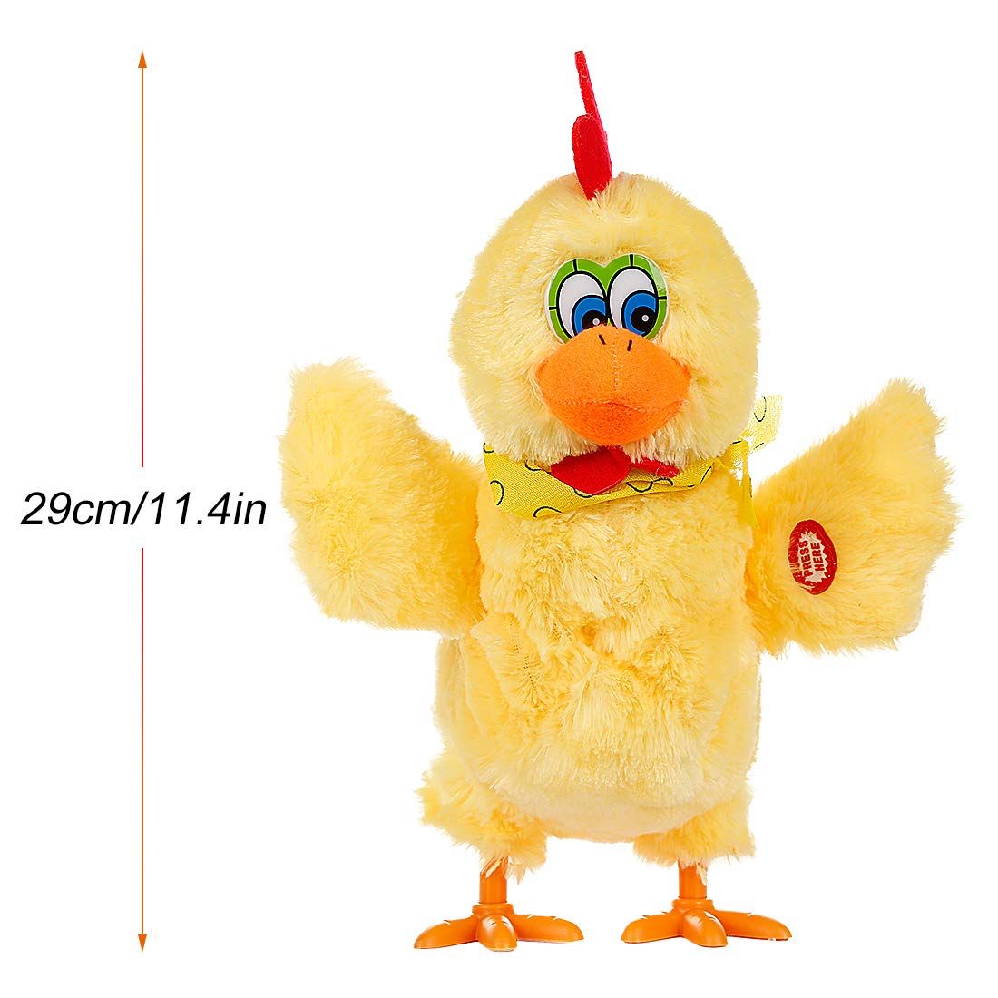 Easter Chicken Animal Toy Doll Laying Egg Electric Crazy Plush Chicken with Sound Music dances and lays 3 plastic eggs