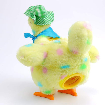 Easter Egg Laying Chicken Toy with Eggs, Easter Egg Dropping Hen Dancing& Singing Chicken Plush Interactive Stuffed Animals