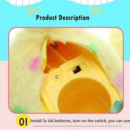 Easter Egg Laying Chicken Toy with Eggs, Easter Egg Dropping Hen Dancing& Singing Chicken Plush Interactive Stuffed Animals