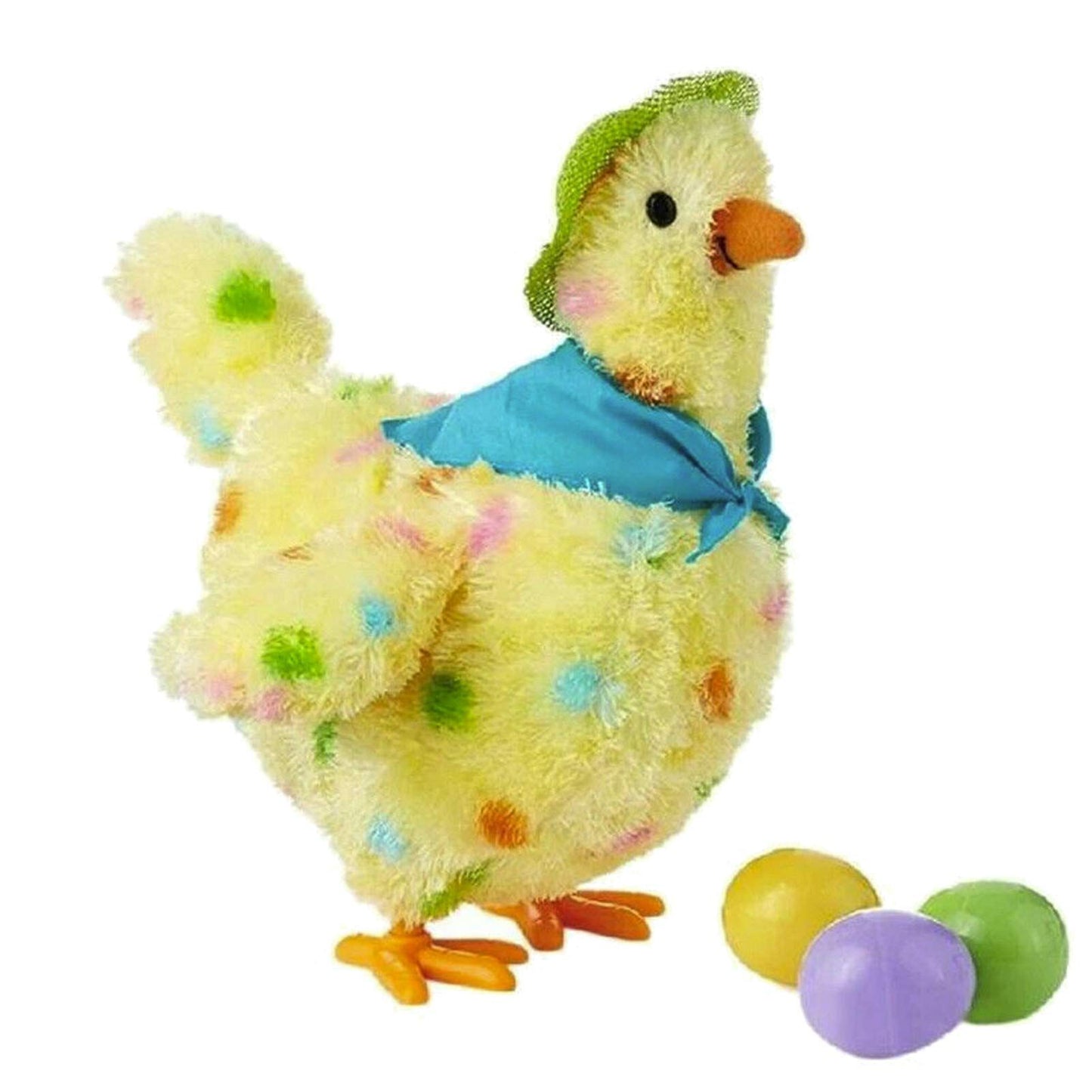 Easter Egg Laying Chicken Toy with Eggs, Easter Egg Dropping Hen Dancing& Singing Chicken Plush Interactive Stuffed Animals