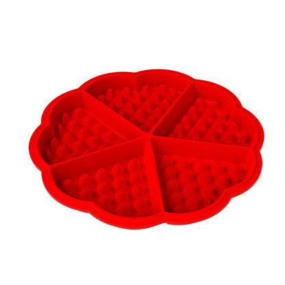 Cavity Waffle Silicone Molds Baking Mould Pan DIY Bakeware Tool Nonstick Reusable Kitchen Baking Tool Red Cavity Waffle Mold