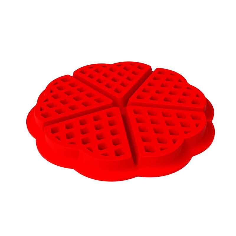 Cavity Waffle Silicone Molds Baking Mould Pan DIY Bakeware Tool Nonstick Reusable Kitchen Baking Tool Red Cavity Waffle Mold