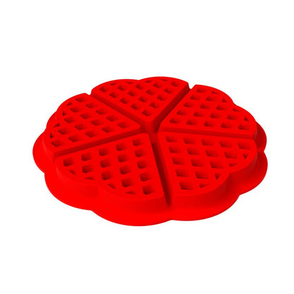 Cavity Waffle Silicone Molds Baking Mould Pan DIY Bakeware Tool Nonstick Reusable Kitchen Baking Tool Red Cavity Waffle Mold