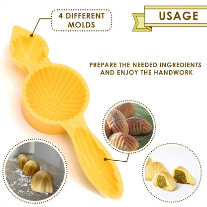 Plastic Mould Press Stamp Mooncake, Middle Eastern Cake Mold for Dates, Nuts, & Chocolate Stuffed Cookie Kitchen Tool
