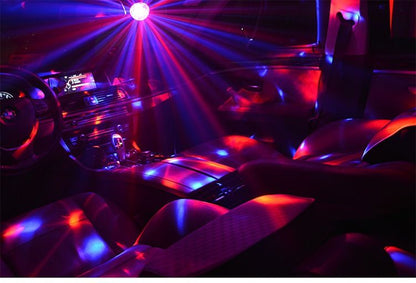 Disco Ball Strobe Light, Car Interior Atmosphere DJ Light Sound Active Function Remote Control for Camping Party