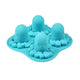 Silicone 4 Grids Octopus Pattern Frozen Ice Cube Trays Jerry DIY Mold Maker Creative Ice Cube Mold 3D - Blue