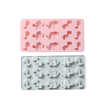 Candy Chocolate Silicone Mold Baking Tray Pan Dinosaur Dino Animal-Themed Shape Non-Stick Food-Grade for Homemade Kids DIY