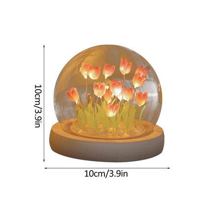 Handmade Tulip Night Light, DIY Home Decoration Simulation Flower Bedroom Sleeping Table lamp Children Couple Friends Gift