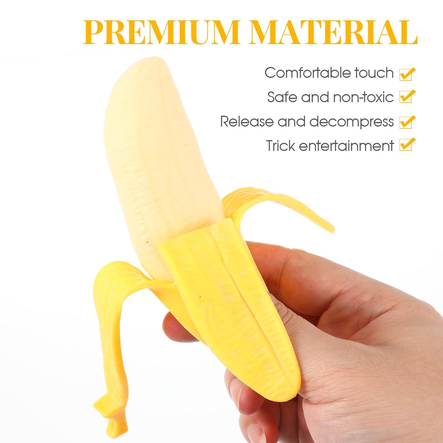 Peeled Banana Toys Wacky Plastic Funny Prank Banana Shaped Squeezing Toys Relief Toys for April Fools Day