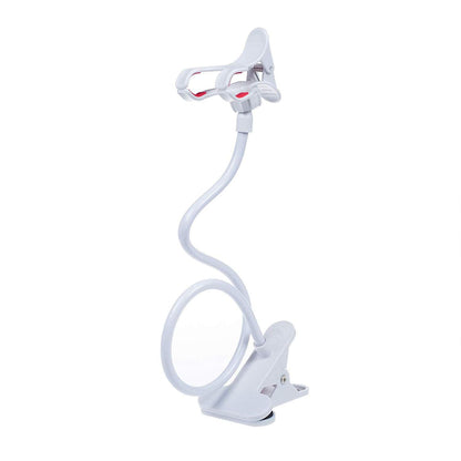 Universal bedside phone holder, lazy person holder, flexible long arm clip on mounting bracket for bedrooms and offices