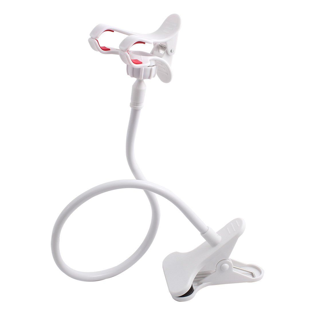 Universal bedside phone holder, lazy person holder, flexible long arm clip on mounting bracket for bedrooms and offices