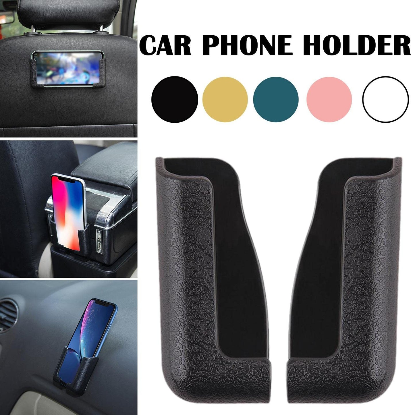 Stick-on Gravity Car Phone Holder Sleeves Strong Sticker Two Sides Cradle (Black)， Compatible with Smartphones, Adjustable Width